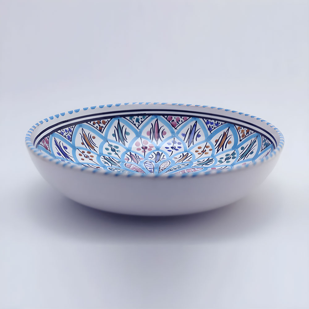 Enameled ceramic soup plate