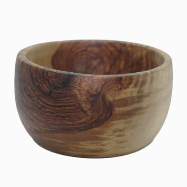 Bol à pain/fruits ovale en bois d'olivier rustique avec bord naturel - Image 3