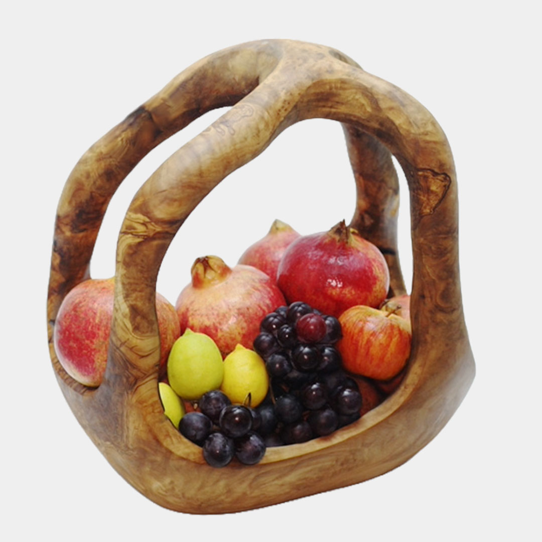 Coupe à fruit en bois d'olivier, grande taille – miniSouk