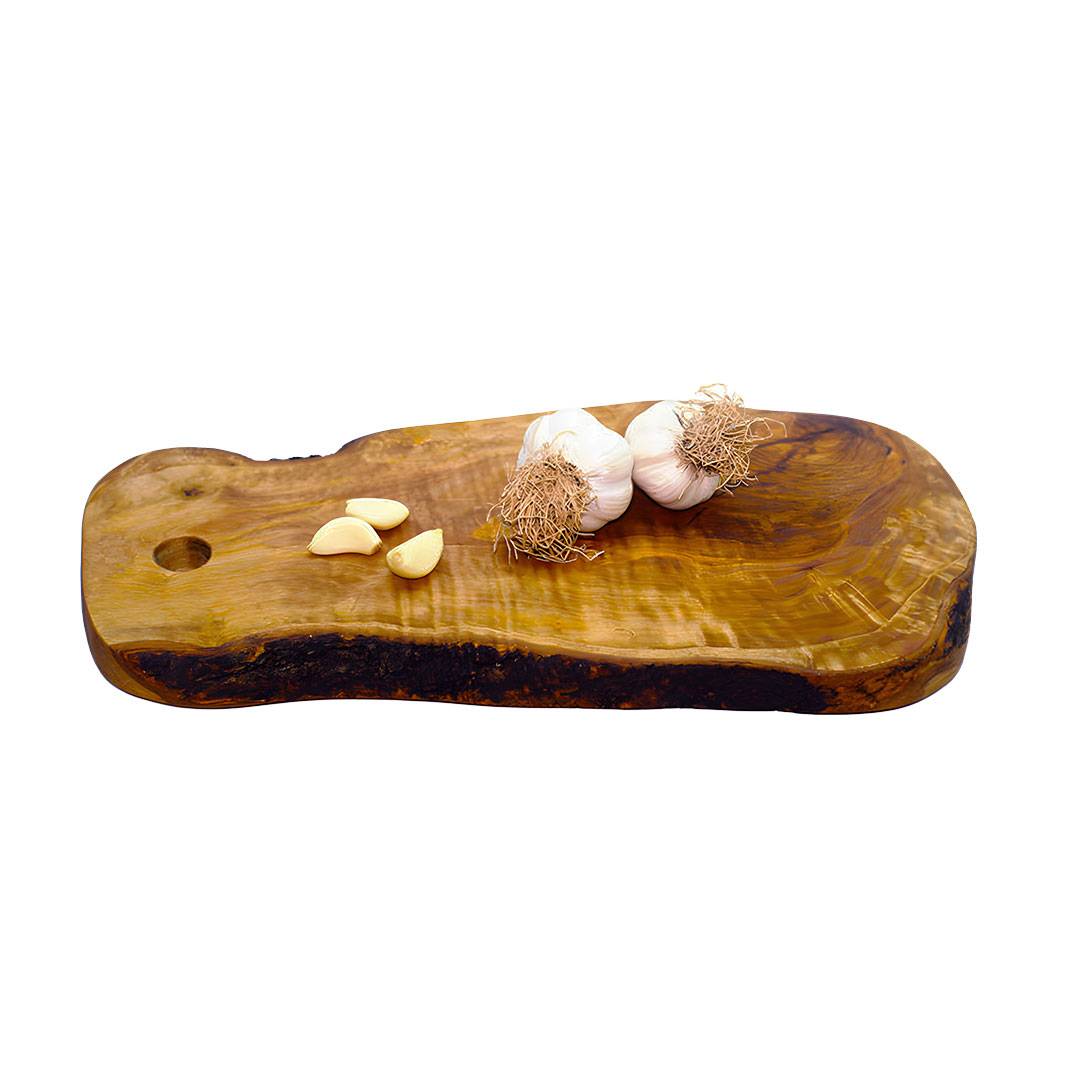 Olive wood cutting board with hole