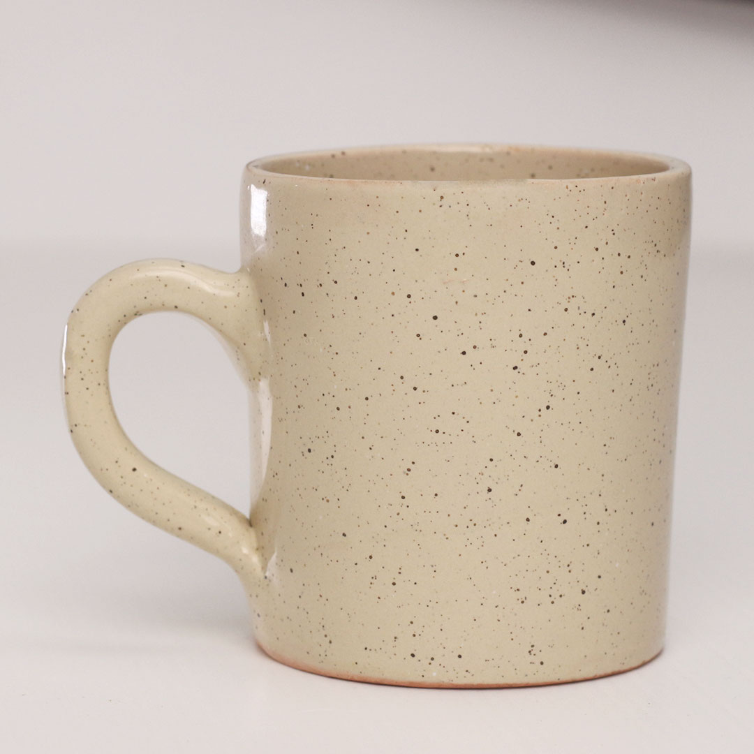 Ceramic mug in beige color