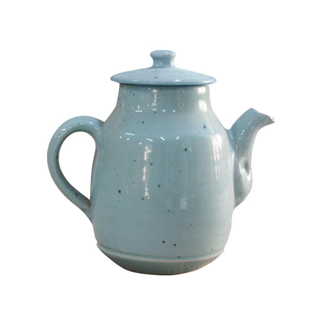 Light blue enamel ceramic teapot