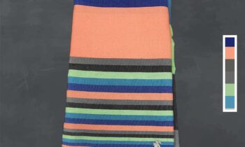 Fouta Plate Blue Petrole, Dark Salmon, Gris, Noir & Vert d'eau