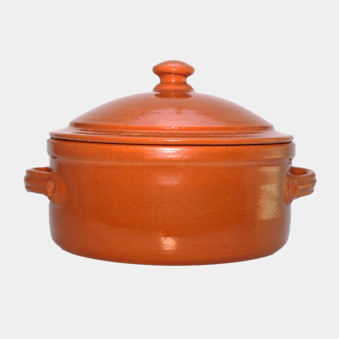 Casserole en terre cuite, émaillée