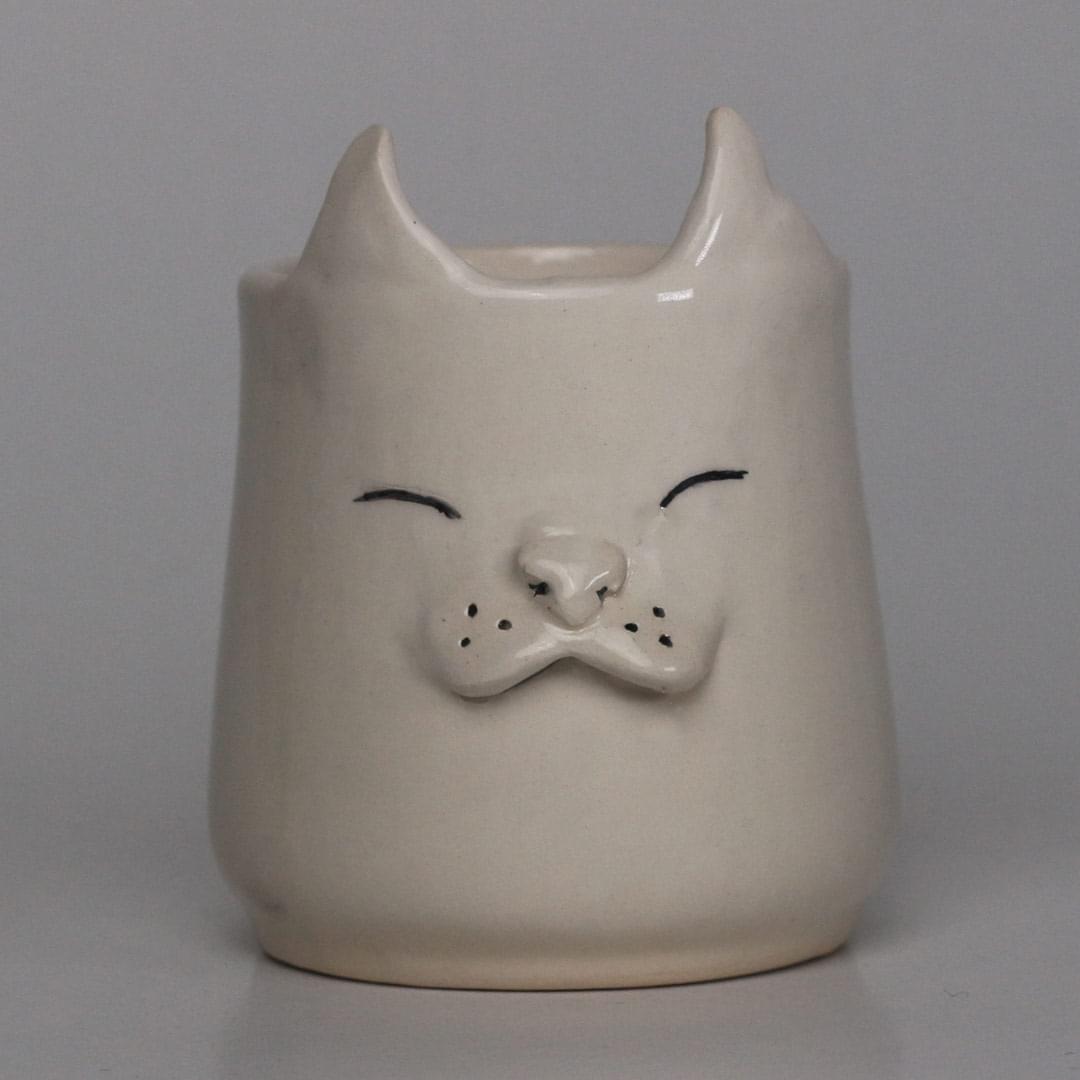 Mug en céramique design Visage de Chat en relief